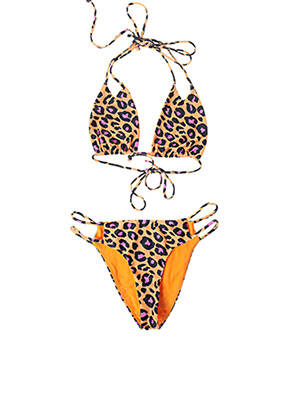 Costum de baie din două piese elasticitate top triunghiuri portocalie LOVERS + FRIENDS femeie