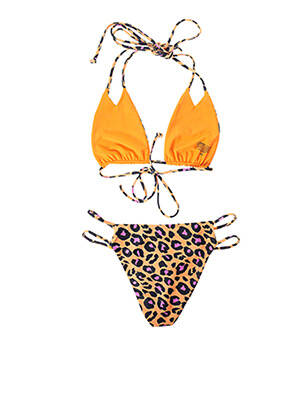 Costum de baie din două piese elasticitate top triunghiuri portocalie LOVERS + FRIENDS femeie