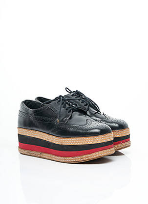 Derby-uri material neted toc de 4 la 6 cm negru HAVANA femeie