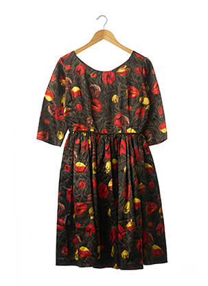 Rochie midi mâneci 3/4 mâneci 3/4 verde VINTAGE femeie