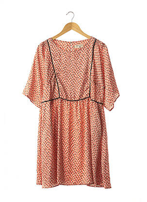 Rochie scurtă croială fluidă mâneci 3/4 roz COTELAC femeie