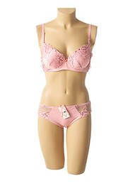 Set lenjerie bretele elastice reglabile roz HANA femme