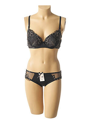 Set lenjerie bretele elastice reglabile negru HANA femeie