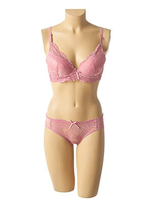 Set lenjerie microfibre roz HANA femeie