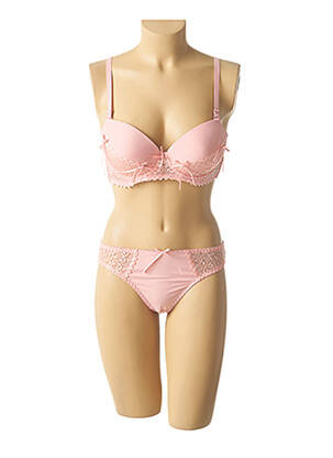 Set lenjerie microfibre roz HANA femeie
