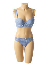 Set lenjerie microfibre albastru HANA femme