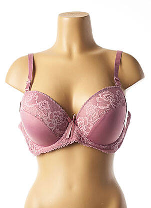 Sutien efect material satinat top sutien modelat roz HANA femeie