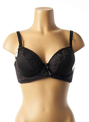 Sutien efect material satinat top sutien modelat negru HANA femeie