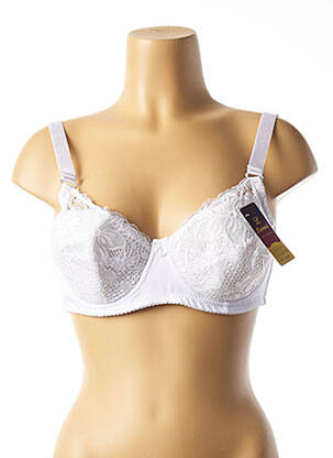 Sutien efect material satinat top sutien modelat alb LUNNA femeie