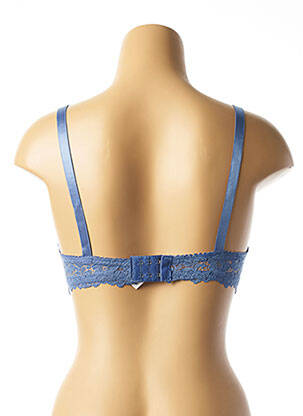 Sutien efect material satinat top sutien modelat albastru HANA femeie