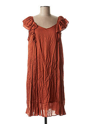 Rochie midi mâneci scurte mâneci scurte maro SCHOOL RAG femeie