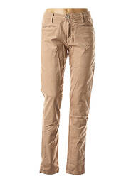 Pantalon slim broderie cu nituri talie joasă bej DENIM STUDIO femme