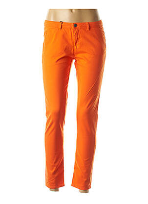 Pantalon 7/8 țesătură poplin talie joasă portocalie SCHOOL RAG femeie