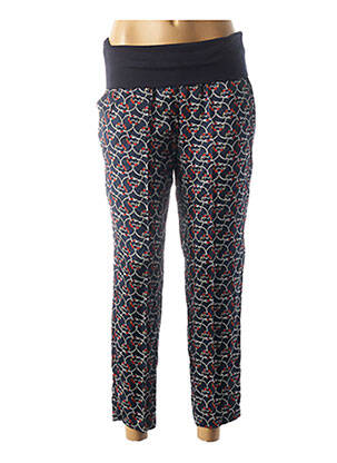 Pantalon 7/8 țesătură poplin albastru MANILA GRACE femeie
