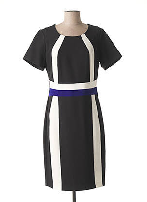 Rochie midi țesătură crep mâneci scurte negru GUY DUBOUIS femeie