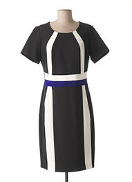 Rochie midi țesătură crep mâneci scurte negru GUY DUBOUIS femme