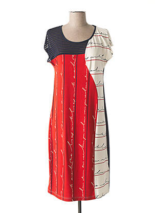 Rochie midi imprimeu fantezie mâneci scurte roșu MERI & ESCA femeie
