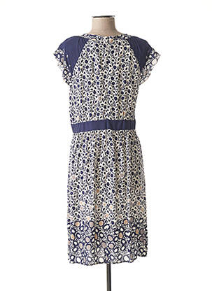 Rochie midi croială fluidă mâneci scurte albastru GUY DUBOUIS femeie