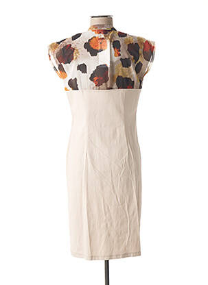 Rochie midi mâneci scurte mâneci scurte bej MERI & ESCA femeie