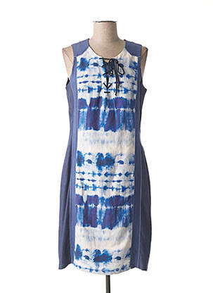 Rochie midi imprimeu fantezie fără mâneci albastru MERI & ESCA femeie