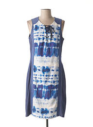 Rochie midi imprimeu fantezie fără mâneci albastru MERI & ESCA femme