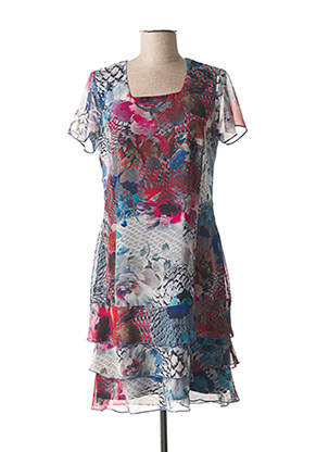 Rochie midi țesătură crep mâneci scurte albastru GUY DUBOUIS femeie