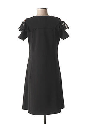 Rochie midi mâneci scurte mâneci scurte negru COULEURS DU TEMPS femeie