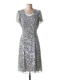 Rochie midi imprimeu fantezie mâneci scurte albastru FRANCE RIVOIRE femme