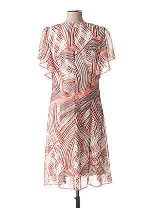 Rochie midi imprimeu fantezie mâneci scurte roz FRANCE RIVOIRE femeie
