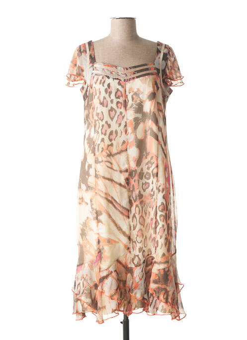 Rochie midi bej FRANCE RIVOIRE femeie