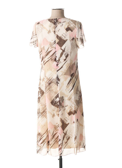 Rochie midi bej FRANCE RIVOIRE femeie