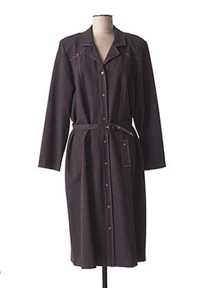 Rochie midi imprimeu fantezie mâneci lungi violet FRANCE RIVOIRE femeie