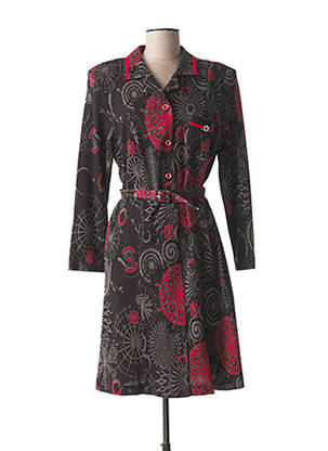 Rochie midi imprimeu fantezie mâneci lungi roșu GUY DUBOUIS femeie