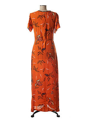 Rochie midi imprimeu floral mâneci scurte portocalie LOLA ESPELETA femeie