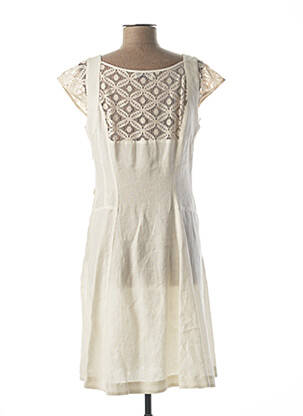 Rochie midi mâneci scurte mâneci scurte bej QUATTRO femeie