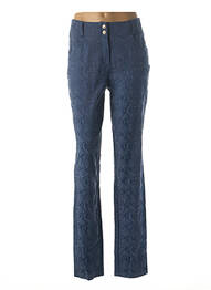 Pantalon drept elasticitate talie înaltă albastru QUATTRO femme