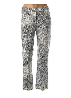 Pantalon drept elasticitate talie înaltă albastru QUATTRO femeie