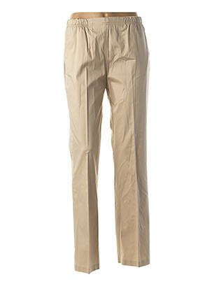 Pantalon slim talie elastică bej QUATTRO femeie