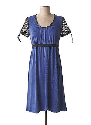 Rochie midi mâneci scurte mâneci scurte albastru LO! LES FILLES femeie