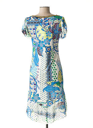 Rochie midi țesătură crep mâneci scurte albastru LO! LES FILLES femeie