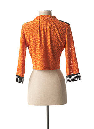 Bolero efect material satinat portocalie LO! LES FILLES femeie