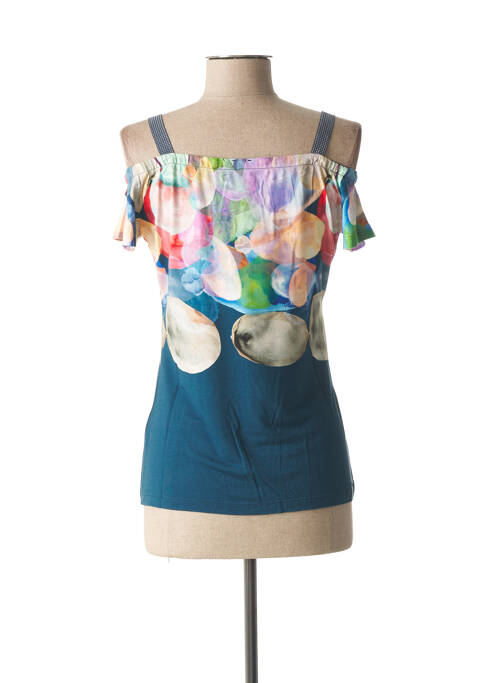 Top guler pătrat mâneci scurte albastru LOLESFILLES femme