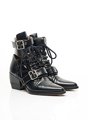 Botine/ghete toc de 7 la 9 cm negru CHLOE femeie