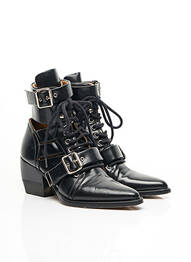 Botine/ghete toc de 7 la 9 cm negru CHLOE femme