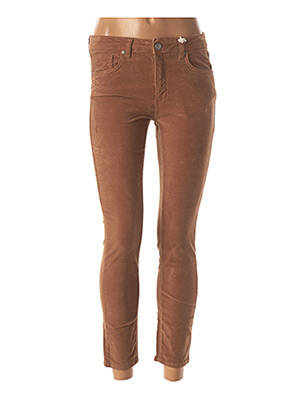 Pantalon 7/8 elasticitate talie joasă maro BSB femeie