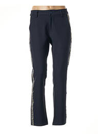 Pantalon drept închidere cu fermoar sub clapetă cu nasturi mărime normală albastru F.A.M. femme