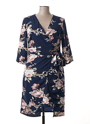 Rochie midi imprimeu floral mâneci lungi albastru SMASHED LEMON femeie