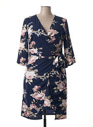 Rochie midi imprimeu floral mâneci lungi albastru SMASHED LEMON femeie