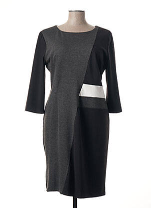 Rochie midi mâneci 3/4 mâneci 3/4 gri POUSSIERE D'ETOLE femeie