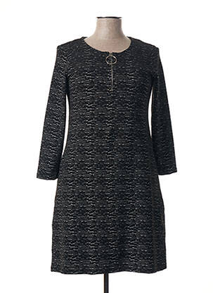 Rochie midi imprimeu fantezie mâneci lungi negru CHATELET femeie